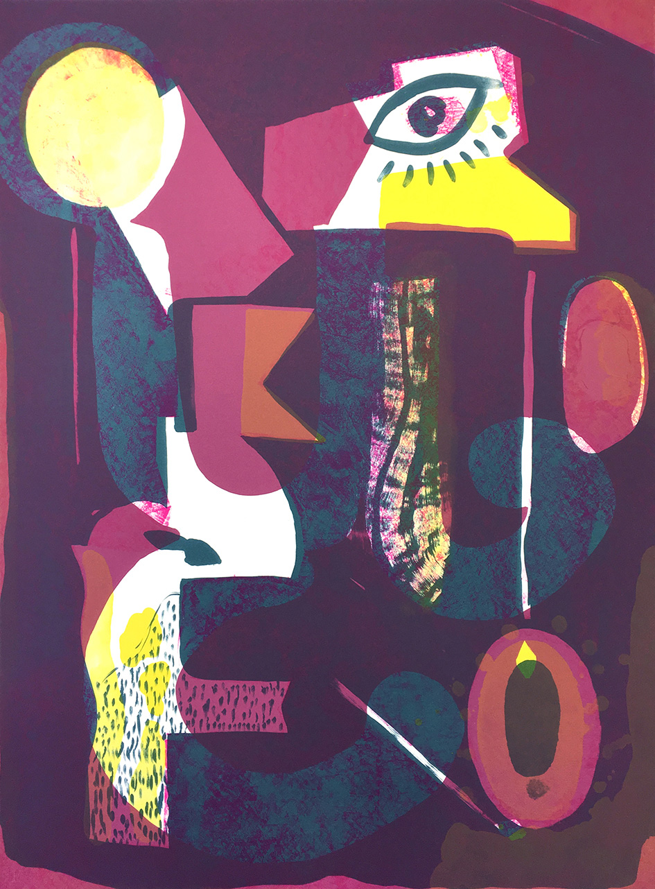 <i>Die Vergangenheit (The Past) </i> <br> 22'' x 30'' <br> 4 color lithograph of BFK reeves 